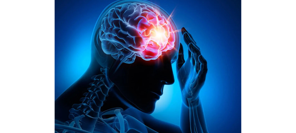 graphic showing frontal lobe pain