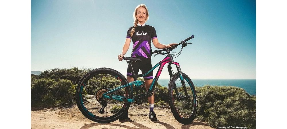 Lesley Paterson with bicycle